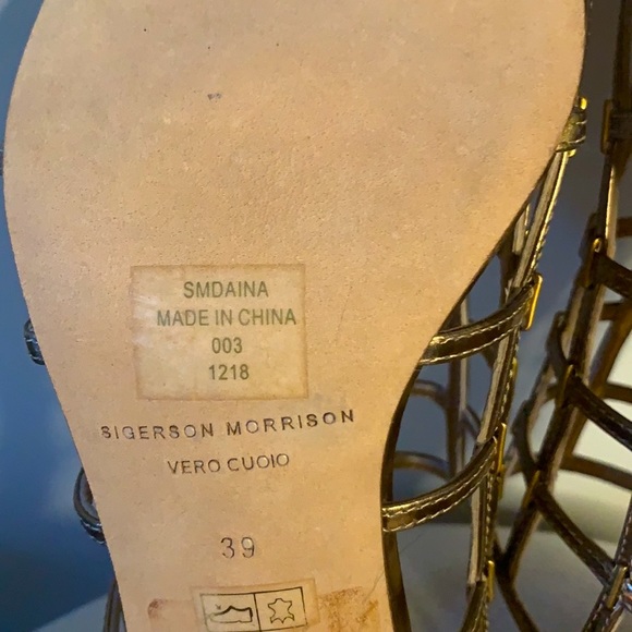 Sigerson Morrison Daina Cage Gold/Bronze Mettalic Heels - Picture 8 of 9